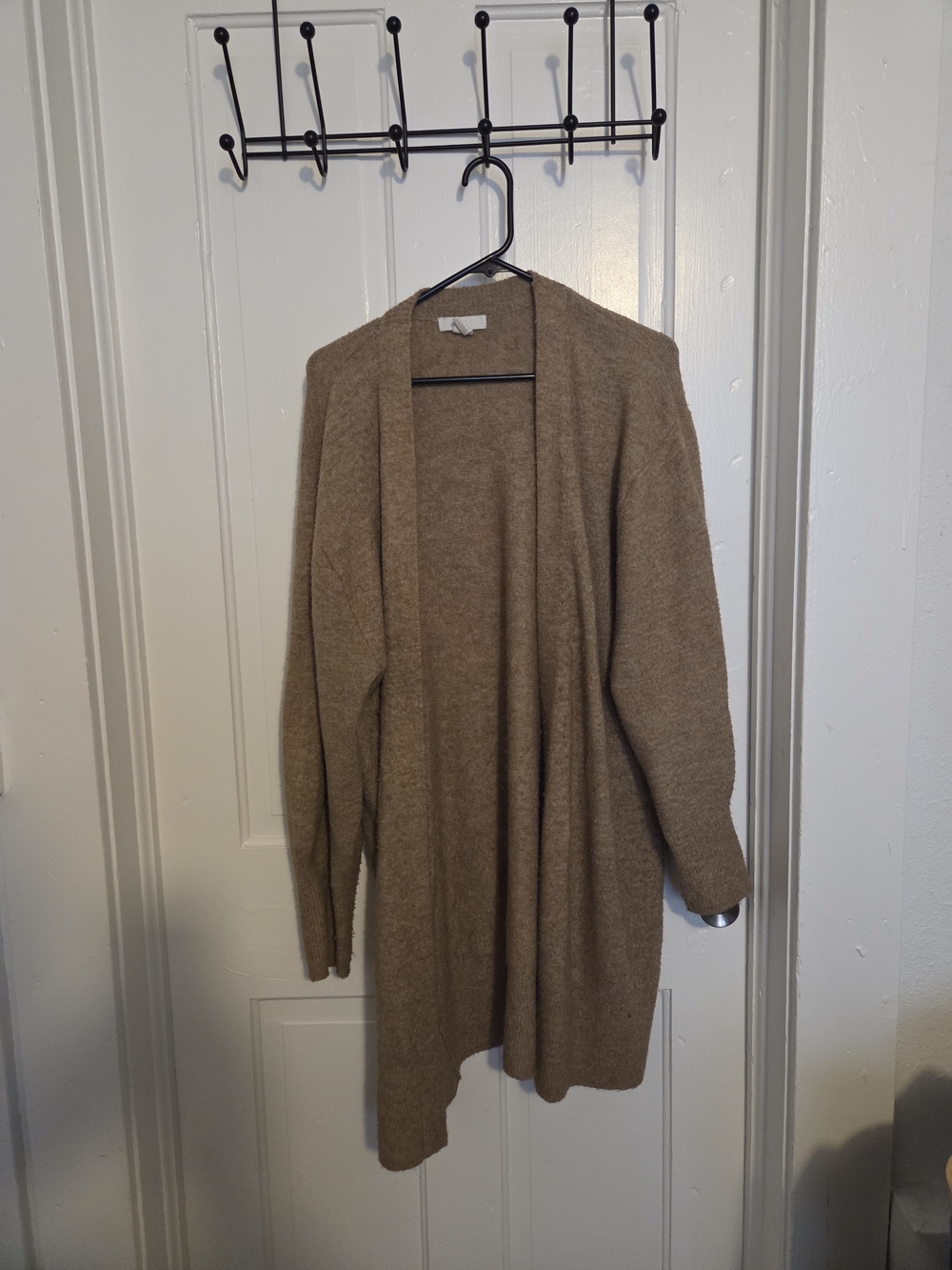 H&M Open-Front Long Cardigan - Taupe Brown
